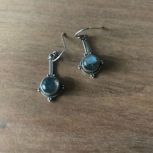 Sterling silver and moonstone dangle earrings